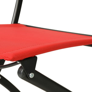 English Elm Brazos Set of 2 Durable Indoor/Outdoor Folding Chairs with Comfortable Textilene Fabric Seats Red TLH-SC-097-RED-02-GG