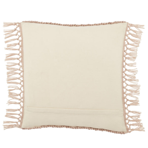 Jaipur Living Jaipur Living Maritima Boho Diamond Woven Outdoor Pillow Cover with Macrame Tassel Trim Mauve PLC102458