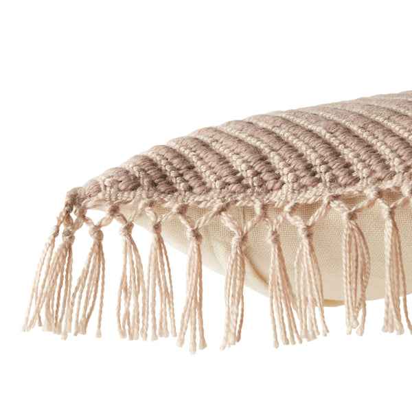 Jaipur Living Jaipur Living Maritima Diamond Weave Boho Throw Pillow with Macrame Tassel Trim Mauve PLW103736