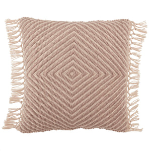 Jaipur Living Jaipur Living Maritima Diamond Weave Boho Throw Pillow with Macrame Tassel Trim Mauve PLW103736