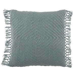 Jaipur Living Jaipur Living Maritima Boho Diamond Woven Outdoor Pillow Cover with Macrame Tassel Trim Blue PLC102459