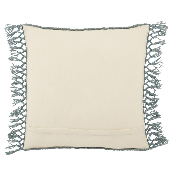 Jaipur Living Jaipur Living Maritima Diamond Weave Boho Throw Pillow with Macrame Tassel Trim Blue PLW103737