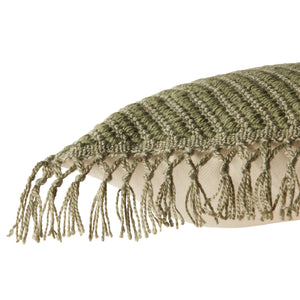 Jaipur Living Jaipur Living Maritima Diamond Weave Boho Throw Pillow with Macrame Tassel Trim Green PLW103738