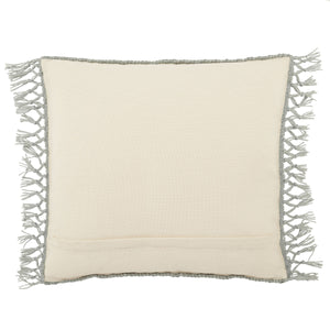 Jaipur Living Jaipur Living Maritima Diamond Weave Boho Throw Pillow with Macrame Tassel Trim Light Gray PLW103739