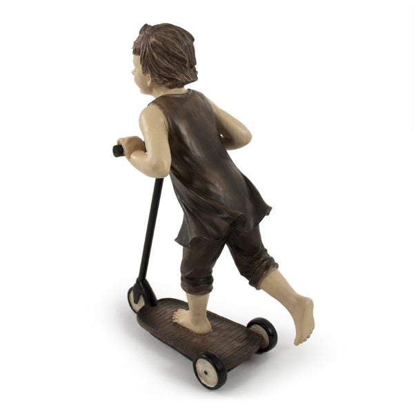 Zentique Resin Girl on Scooter figurine, hand-finished whimsical décor with durable resin finish for gifting and display W15 x H22 x D8.5 TME4617211