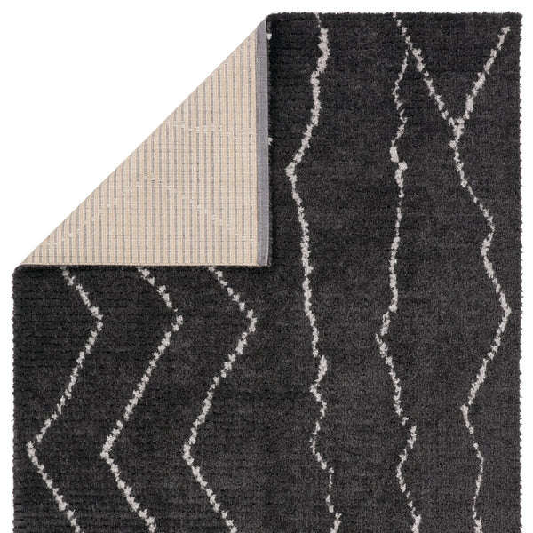 Jaipur Living Tamry Nerissa Tmr04 Powerloomed Machinemade 100% Polyester Moroccan / Bohemian Tribal Indoor Rug Black 100% Polyester, Jute & Cotton Rug161761