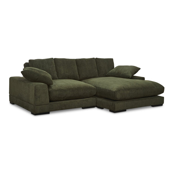 Moe's Home Plunge Sectional Sofa: Elegant Comfort With Versatile Chaise And Plush Cushions For Ultimate Relaxation Green Upholstery, 100% Polyester Corduroy,Solid Eucalyptus Wood And Plywood Construction Tn-1014-27-0