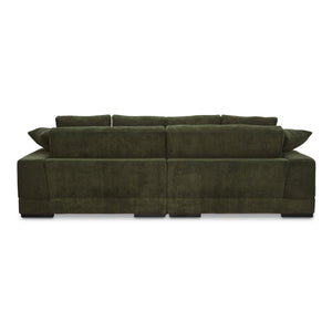 Moe's Home Plunge Sectional Sofa: Elegant Comfort With Versatile Chaise And Plush Cushions For Ultimate Relaxation Green Upholstery, 100% Polyester Corduroy,Solid Eucalyptus Wood And Plywood Construction Tn-1014-27-0