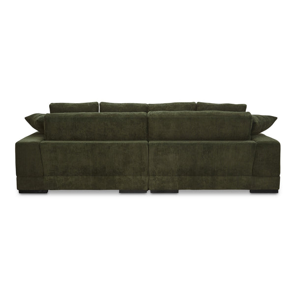 Moe's Home Plunge Sectional Sofa: Elegant Comfort With Versatile Chaise And Plush Cushions For Ultimate Relaxation Green Upholstery, 100% Polyester Corduroy,Solid Eucalyptus Wood And Plywood Construction Tn-1014-27-0