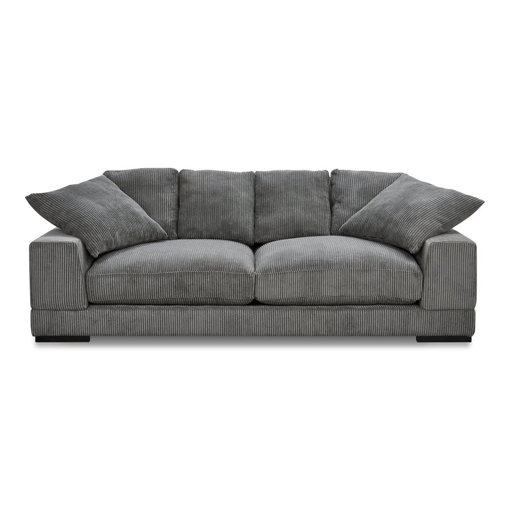 Moe's Home Plunge Sofa - Elegant Comfort With Plush Cushions And Durable Eucalyptus Frame For Cozy Spaces Grey Upholstery, 100% Polyester,Solid Eucalyptus Frame,Plywood
(Fixed Rubber Wood Feet) Tn-1021-25