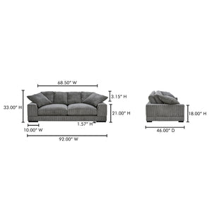 Moe's Home Plunge Sofa - Elegant Comfort With Plush Cushions And Durable Eucalyptus Frame For Cozy Spaces Grey Upholstery, 100% Polyester,Solid Eucalyptus Frame,Plywood
(Fixed Rubber Wood Feet) Tn-1021-25