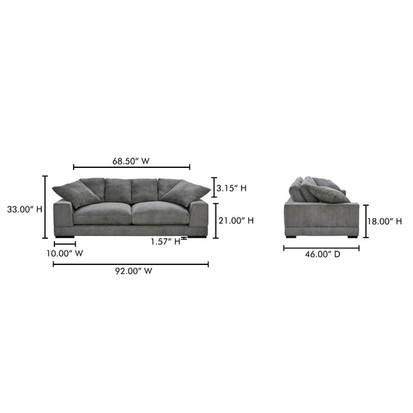Moe's Home Plunge Sofa - Elegant Comfort With Plush Cushions And Durable Eucalyptus Frame For Cozy Spaces Grey Upholstery, 100% Polyester,Solid Eucalyptus Frame,Plywood
(Fixed Rubber Wood Feet) Tn-1021-25