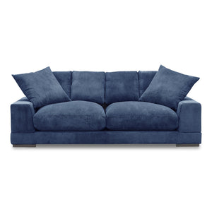 Moe's Home Plunge Sofa - Elegant Comfort With Plush Cushions And Durable Eucalyptus Frame For Cozy Spaces Blue Upholstery, 100% Polyester,Solid Eucalyptus Frame,Plywood
(Fixed Rubber Wood Feet) Tn-1021-46