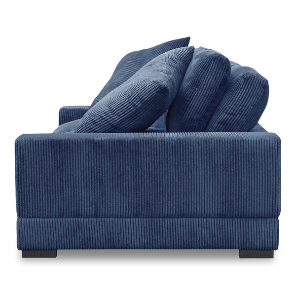 Moe's Home Plunge Sofa - Elegant Comfort With Plush Cushions And Durable Eucalyptus Frame For Cozy Spaces Blue Upholstery, 100% Polyester,Solid Eucalyptus Frame,Plywood
(Fixed Rubber Wood Feet) Tn-1021-46