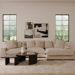 Moe's Home Plunge Large Sectional Sofa - Elegant Comfort With Versatile Reversible Chaise For Stylish Relaxation Brown Upholstery, 100% Polyester,Solid Eucalyptus Frame,Plywood
(Fixed Rubber Wood Feet) Tn-1028-14