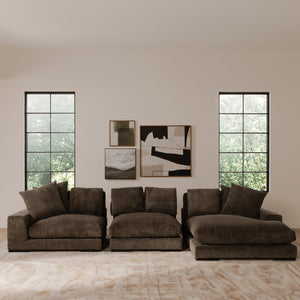 Moe's Home Plunge Large Sectional Sofa - Elegant Comfort With Versatile Reversible Chaise For Stylish Relaxation Grey Upholstery, 100% Polyester,Solid Eucalyptus Frame,Plywood
(Fixed Rubber Wood Feet) Tn-1028-25