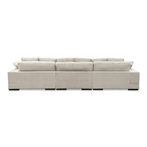 Moe's Home Plunge Large Sectional Sofa - Elegant Comfort With Versatile Reversible Chaise For Stylish Relaxation Brown Upholstery, 100% Polyester,Solid Wood And Plywood Construction Tn-1029-14