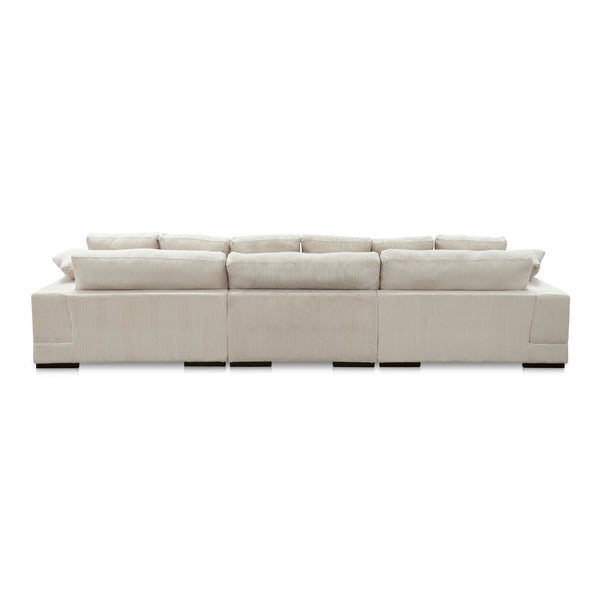 Moe's Home Plunge Large Sectional Sofa - Elegant Comfort With Versatile Reversible Chaise For Stylish Relaxation Brown Upholstery, 100% Polyester,Solid Wood And Plywood Construction Tn-1029-14