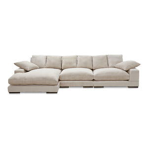 Moe's Home Plunge Large Sectional Sofa - Elegant Comfort With Versatile Reversible Chaise For Stylish Relaxation Brown Upholstery, 100% Polyester,Solid Wood And Plywood Construction Tn-1029-14