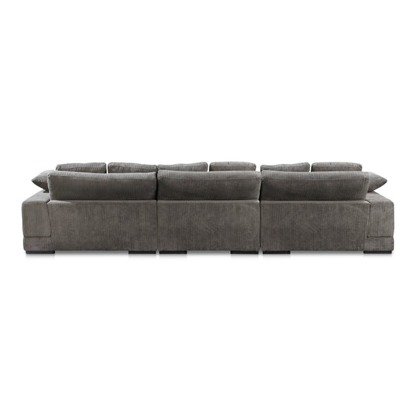 Moe's Home Plunge Large Sectional Sofa - Elegant Comfort With Versatile Reversible Chaise For Stylish Relaxation Grey Upholstery, 100% Polyester,Solid Wood And Plywood Construction Tn-1029-25