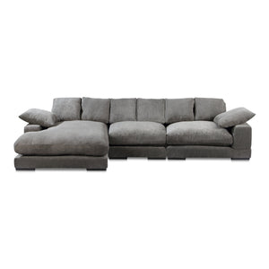 Moe's Home Plunge Large Sectional Sofa - Elegant Comfort With Versatile Reversible Chaise For Stylish Relaxation Grey Upholstery, 100% Polyester,Solid Wood And Plywood Construction Tn-1029-25