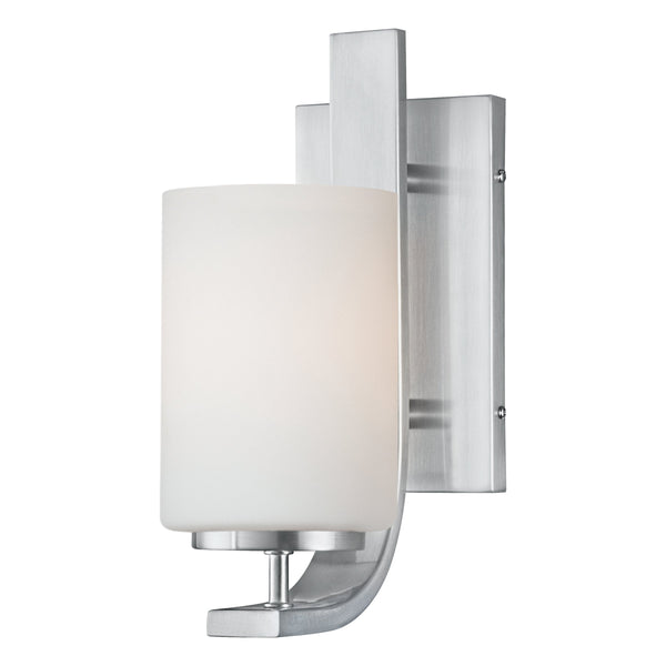 Thomas Lighting Pendenza Brushed Nickel Wall Sconce with Fabric Glass Shade for Bedroom Hallway 1-Light TN0005217