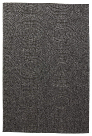 Jaipur Living Nikki Chu Tajiri Trellis Polypropylene Indoor Outdoor Rug with Geometric Gray Pattern RUG150956