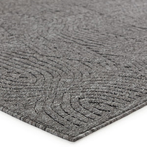 Jaipur Living Nikki Chu Tajiri Trellis Polypropylene Indoor Outdoor Rug with Geometric Gray Pattern RUG150956