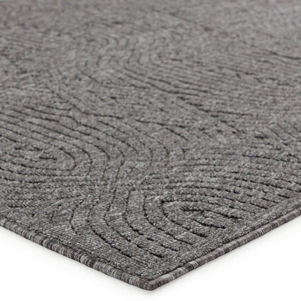 Jaipur Living Nikki Chu Trellis Polypropylene Outdoor Rug Graphic Dark Gray Patio Entryway Accent RUG150945
