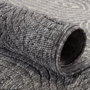 Jaipur Living Nikki Chu Trellis Polypropylene Outdoor Rug Graphic Dark Gray Patio Entryway Accent RUG150945