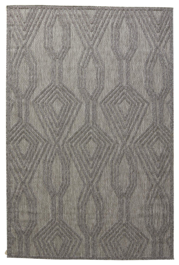 Jaipur Living Nikki Chu Jaipur Adana Polypropylene Trellis Runner Rug for Porch or Entryway Gray 9'3"X12' RUG150974
