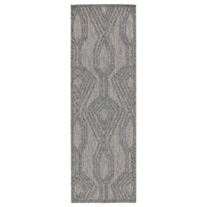 Jaipur Living Nikki Chu Jaipur Adana Polypropylene Trellis Runner Rug for Porch or Entryway Gray 2'8"X8' RUG150971