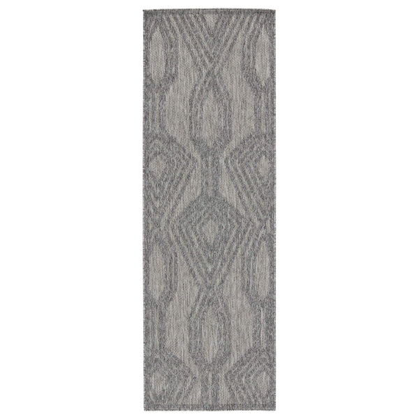 Jaipur Living Nikki Chu Jaipur Adana Polypropylene Trellis Runner Rug for Porch or Entryway Gray 2'8"X8' RUG150971