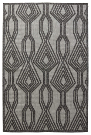 Jaipur Living Nikki Chu Jaipur Adana Polypropylene Trellis Runner Rug for Porch or Entryway Dark Gray 2'X3' RUG150949