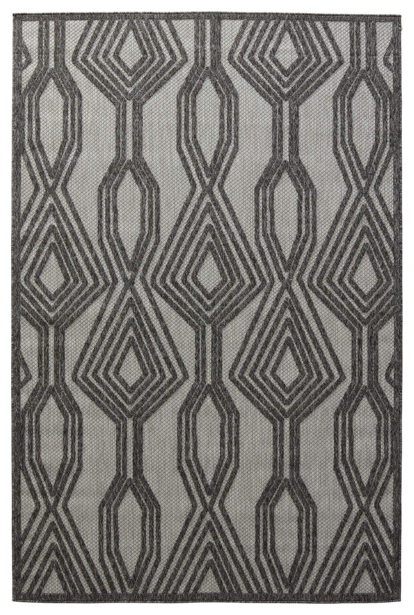 Jaipur Living Nikki Chu Jaipur Adana Polypropylene Trellis Runner Rug for Porch or Entryway Dark Gray 2'X3' RUG150949