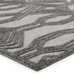 Jaipur Living Nikki Chu Jaipur Adana Polypropylene Trellis Runner Rug for Porch or Entryway Dark Gray 2'X3' RUG150949