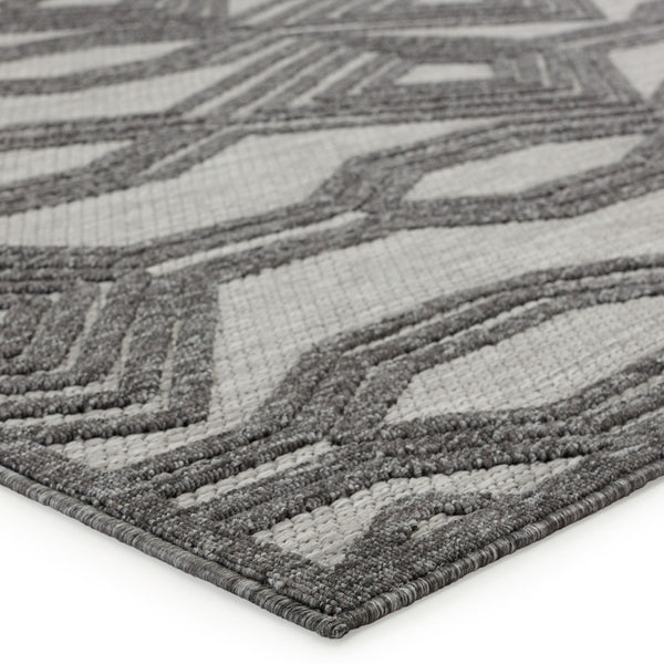 Jaipur Living Nikki Chu Jaipur Adana Polypropylene Trellis Runner Rug for Porch or Entryway Dark Gray 2'X3' RUG150949