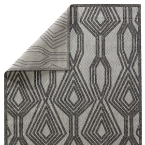 Jaipur Living Nikki Chu Jaipur Adana Polypropylene Trellis Runner Rug for Porch or Entryway Dark Gray 2'X3' RUG150949
