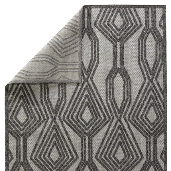 Jaipur Living Nikki Chu Jaipur Adana Polypropylene Trellis Runner Rug for Porch or Entryway Dark Gray 2'X3' RUG150949