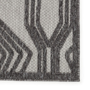 Jaipur Living Nikki Chu Jaipur Adana Polypropylene Trellis Runner Rug for Porch or Entryway Dark Gray 2'X3' RUG150949