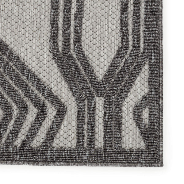 Jaipur Living Nikki Chu Jaipur Adana Polypropylene Trellis Runner Rug for Porch or Entryway Dark Gray 2'X3' RUG150949