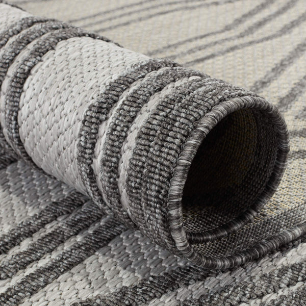 Jaipur Living Nikki Chu Jaipur Adana Polypropylene Trellis Runner Rug for Porch or Entryway Dark Gray 2'X3' RUG150949