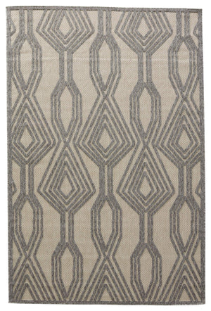 Jaipur Living Nikki Chu Jaipur Adana Polypropylene Trellis Runner Rug for Porch or Entryway Cream 8'X10' RUG150985