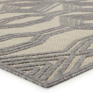 Jaipur Living Nikki Chu Jaipur Adana Polypropylene Trellis Runner Rug for Porch or Entryway Cream 8'X10' RUG150985