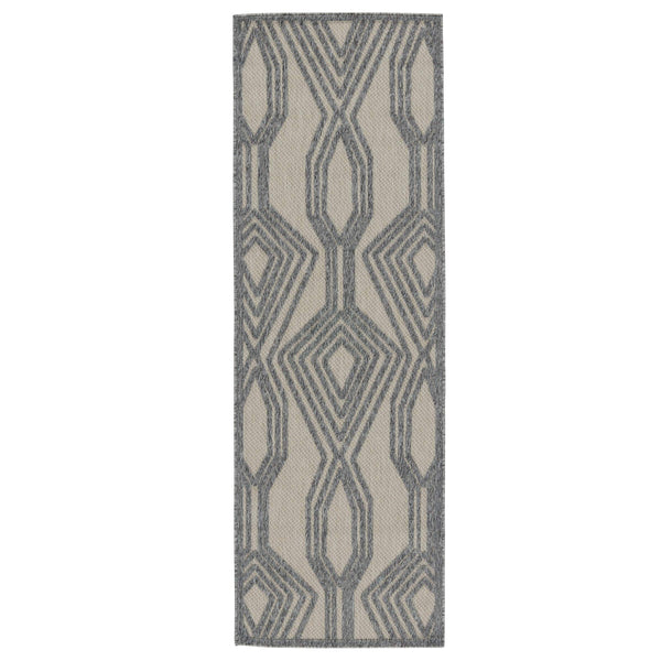 Jaipur Living Nikki Chu Jaipur Adana Polypropylene Trellis Runner Rug for Porch or Entryway Cream 2'8"X8' RUG150983