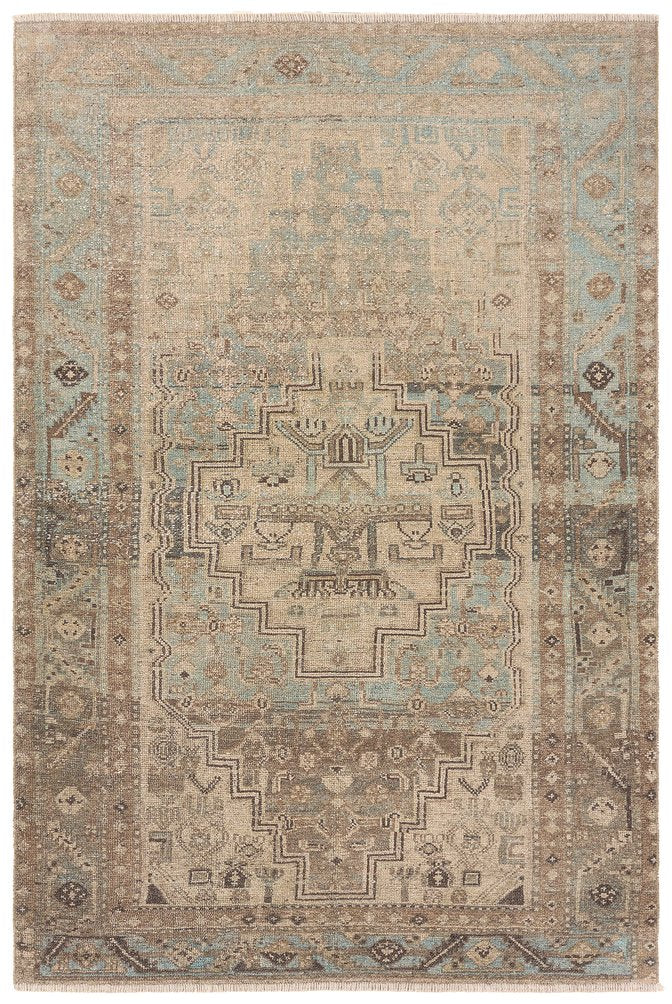Jaipur Living Todori Nithas Tod05 Powerloomed Machinemade 100% Polyester Vintage Medallion Indoor Rug Brown, Blue 100% Polyester, Recycled Misc Fibers Rug158578