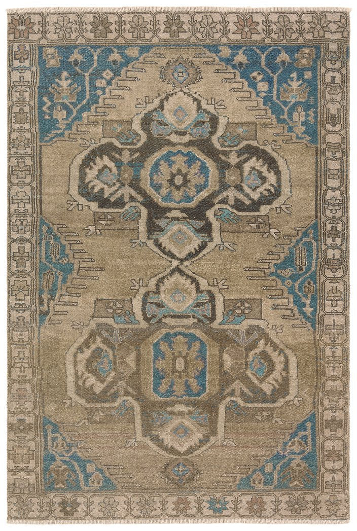 Jaipur Living Todori Adamen Tod06 Powerloomed Machinemade 100% Polyester Vintage Medallion Indoor Rug Brown, Blue 100% Polyester, Recycled Misc Fibers Rug158581