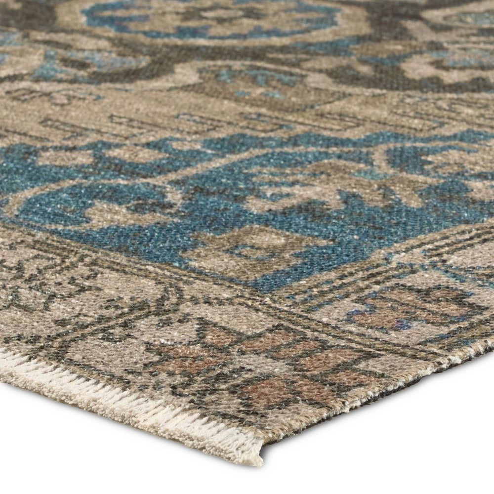 Jaipur Living Todori Adamen Tod06 Powerloomed Machinemade 100% Polyester Vintage Medallion Indoor Rug Brown, Blue 100% Polyester, Recycled Misc Fibers Rug158581