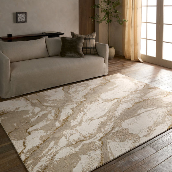 Jaipur Living Toprak Natura Top02 Powerloomed Machinemade 100% Polyester Abstract Abstract Indoor Rug Ivory 100% Polyester Rug162471