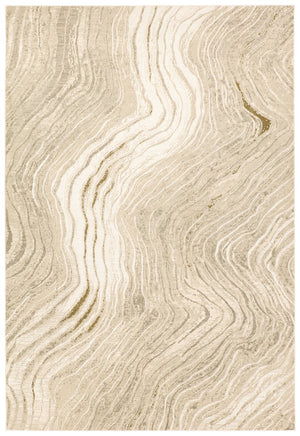 Jaipur Living Toprak Tesuque Top03 Powerloomed Machinemade 100% Polyester Lines Abstract Indoor Rug Tan 100% Polyester Rug162630